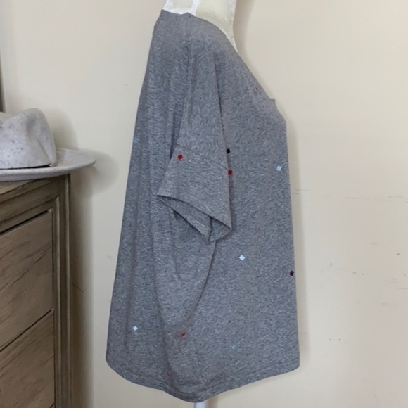 Madewell • Embroidered Squares U-Neck Short Sleeve Tee Women’s Size Small S EUC - Picture 4 of 10